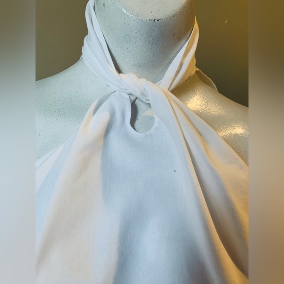 Chic White Halter Top with Knot Detail - Picture 9 of 14